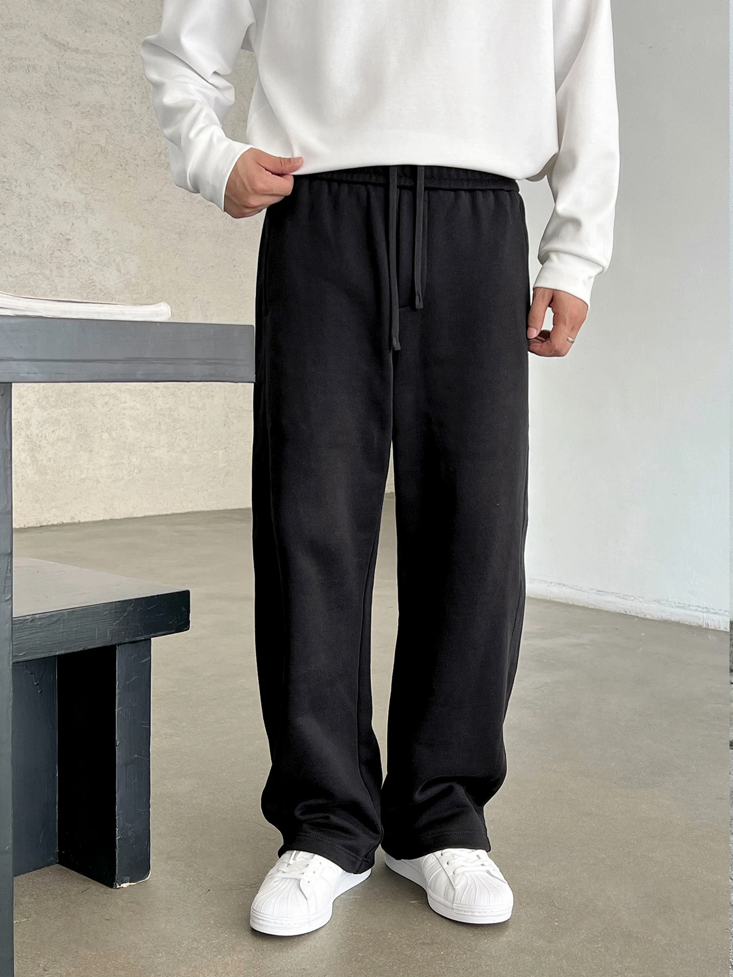 Нет. 22 Wear [Cleanfit Curved Pants] Тяжелые повседневные теплые брюки из 00% хлопка осень и зима