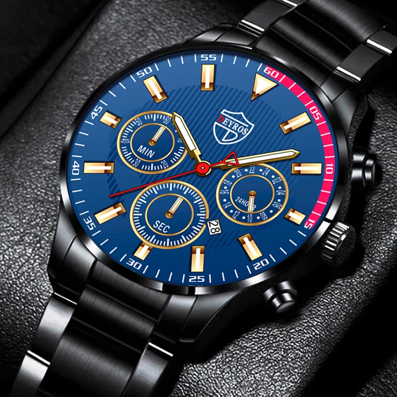 

Luxury Men's Fashion Watches for Men Sports Stainless Steel Quartz Wristwatch Calendar Luminous Clock Watch relogio masculino
