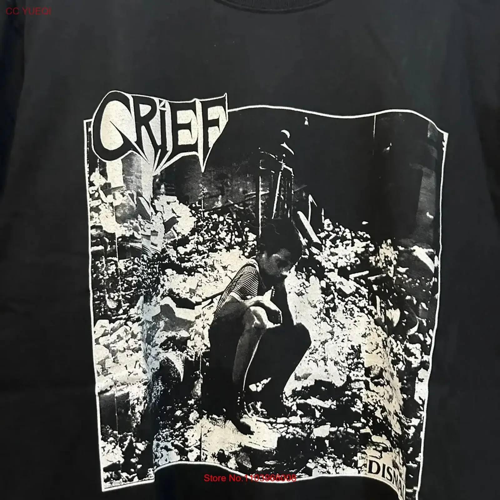 Фото НОВАЯ футболка Grief Band Dismal Album из черного хлопка, размеры S-5XL, MC625, винтажная, с эффектом потертости, в стиле стритвир, с мягкой графической печатью, слегка комфортная. №1