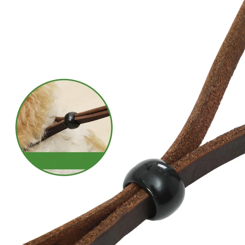 Ошейник из натуральной кожи с оплеткой для больших собак | Дом и сад