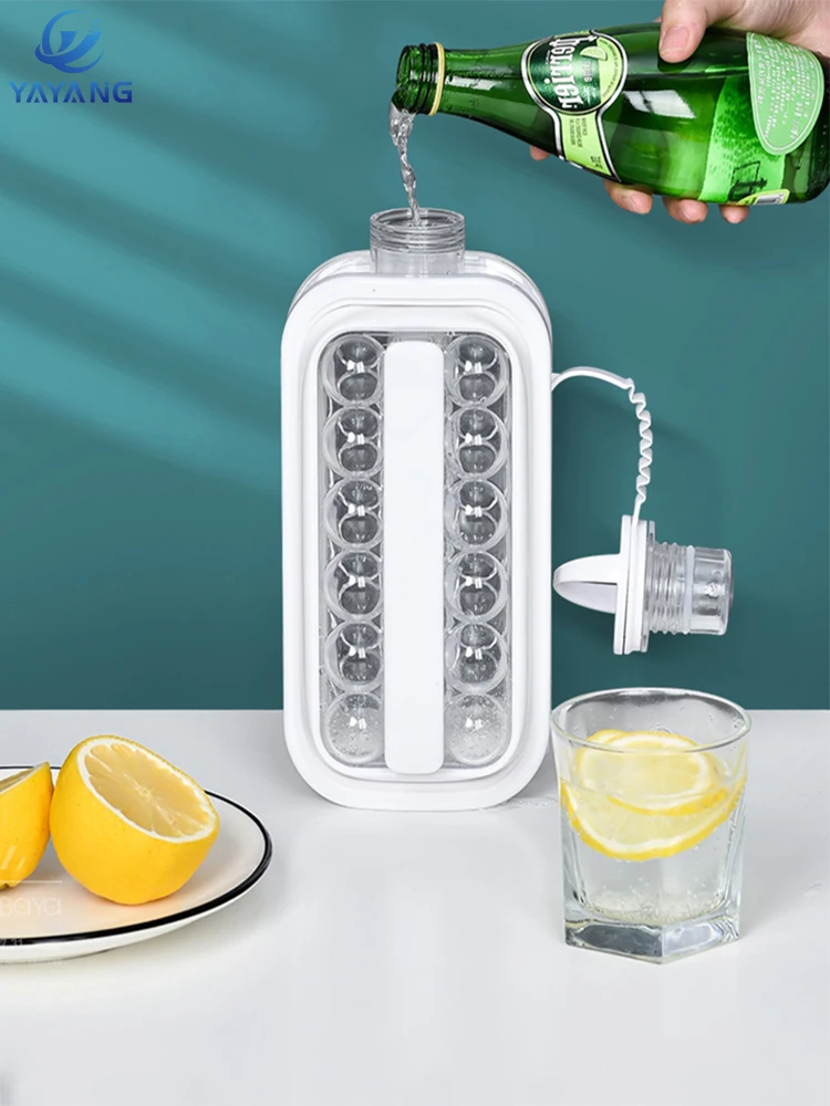 

2 In 1 Portable Ice Ball Maker Kettle Ice Bottle Cube Mold Icecream Hockey Lattice Kettle Tray Kitchen Bar Accessories Gadgets