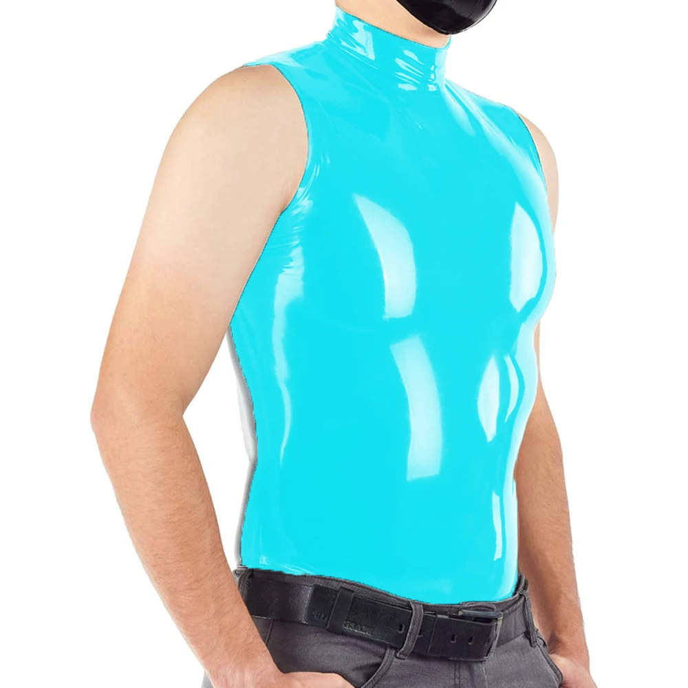 Майка женская облегающая без рукавов готический топ с высоким воротником