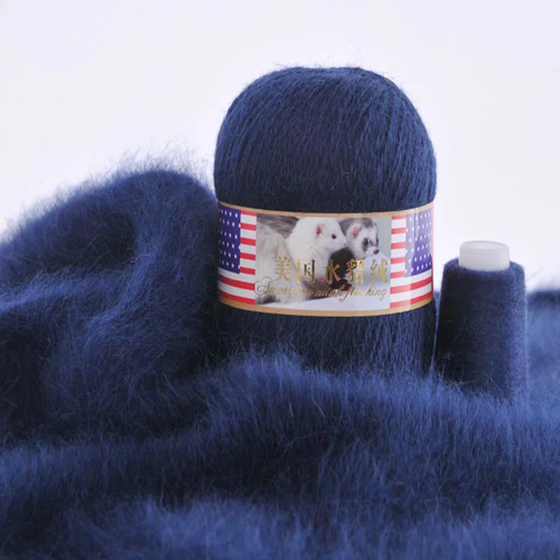 70 г длинные плюшевые мягкие норковые бриллианты ручное вязание нитки кардиган