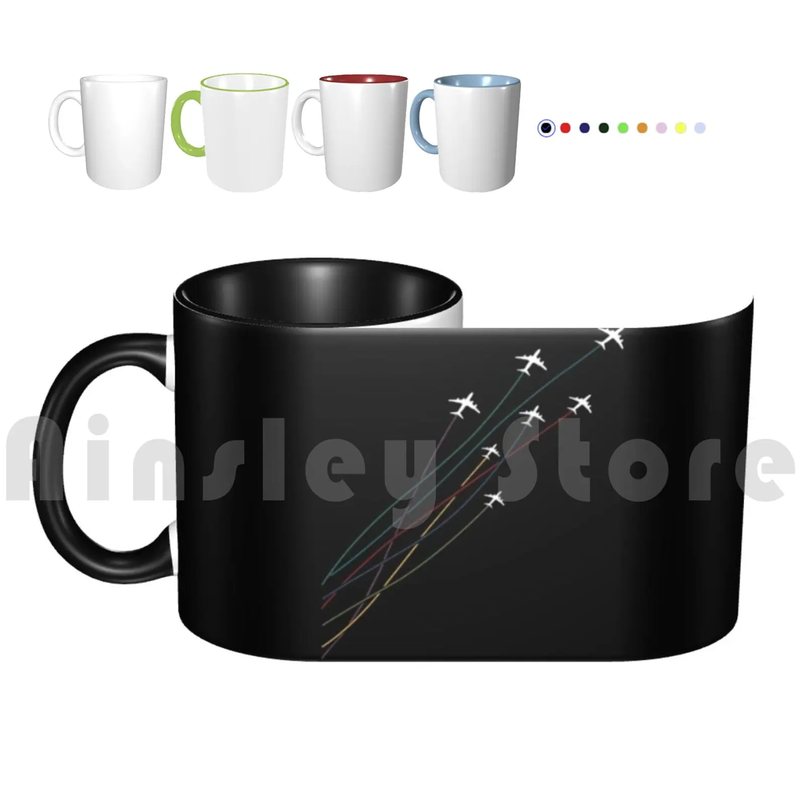

Ceramic Mugs Pilot Colorful Flying Passenger Airplanes Aeroplanes Gift Print 345 Fighter Jets