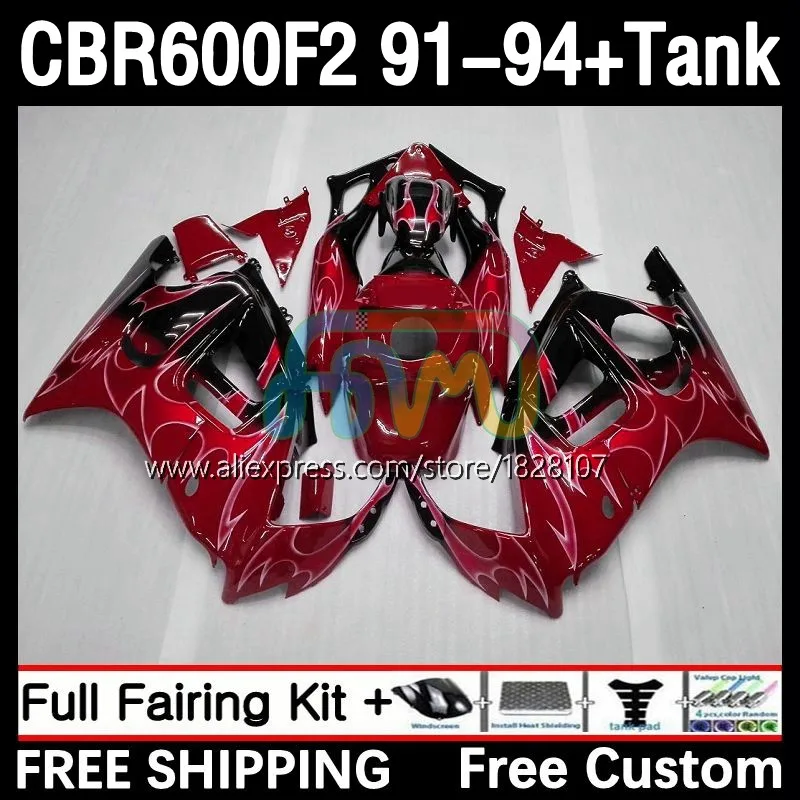 

Корпус + бак для HONDA CBR600 CBR 600F2 600 F2 FS 20No.273 CBR600F2 91 92 93 94 CBR600FS 1991 1992 1993 1994 обтекатель с красным пламенем