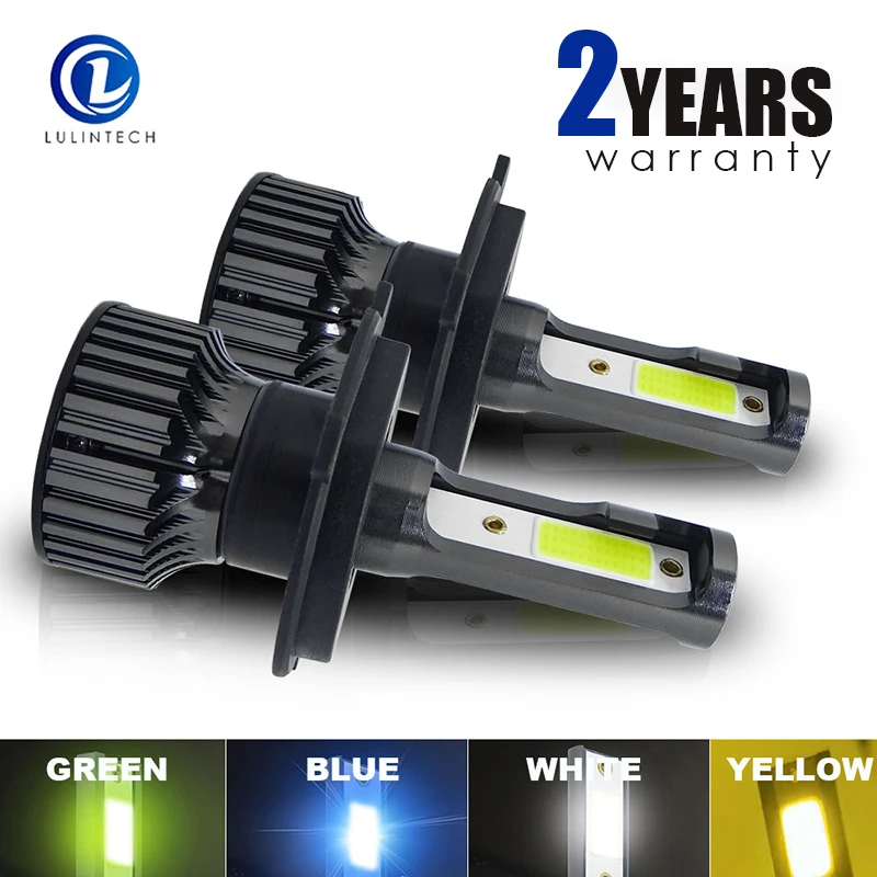 2pcs H4 Led Headlight H11 H7 Car Light Bulb H1 H3 H8 H9 880 881 905 9006 HB3 6000K 3000K Ice Blue Green 12V 24V Car Fog Lamp