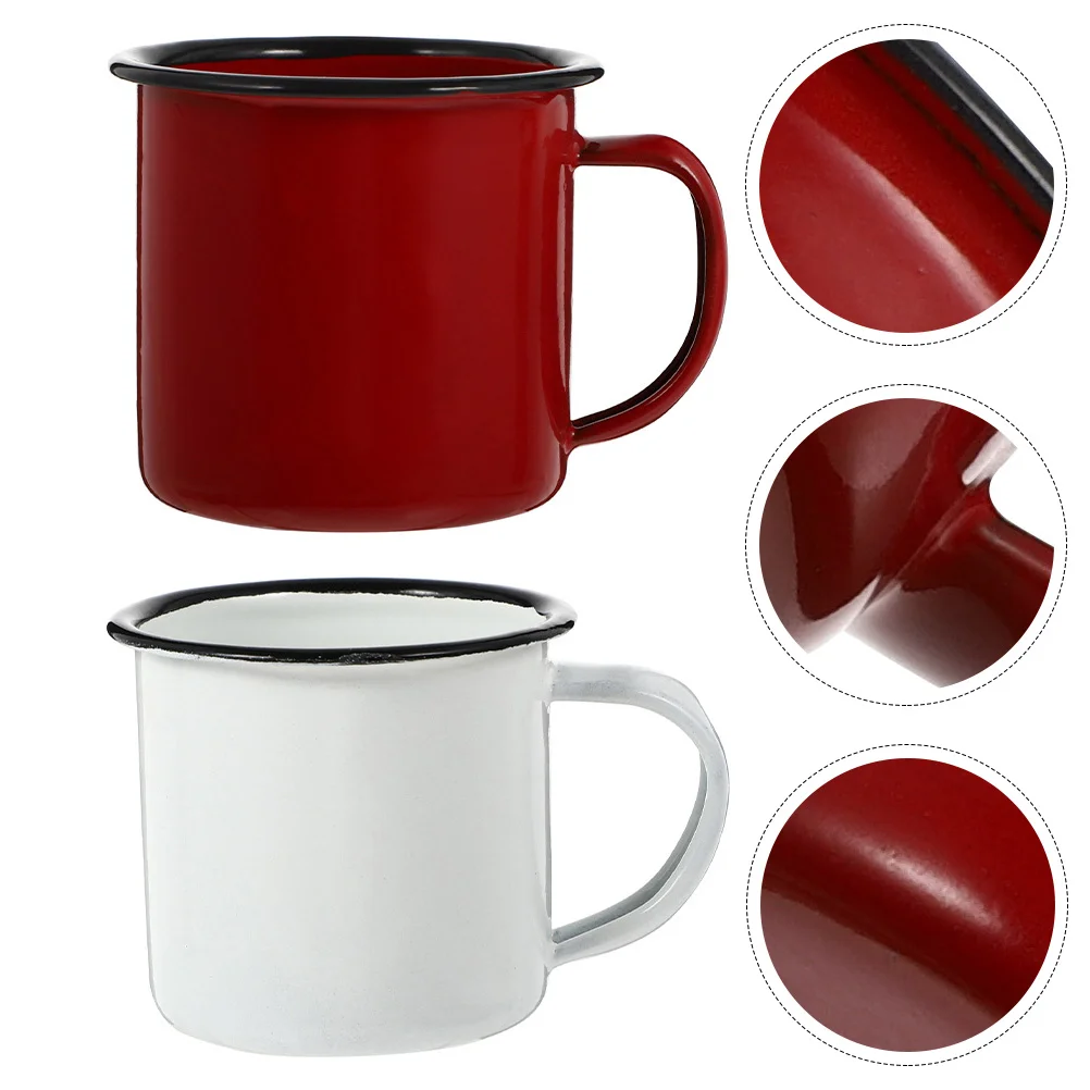 

Mug Cup Enamel Coffee Mugs Cups Camping Teawater Vintage Tin Drinking Campfire Enamelware Travel Camp Retro Metal Beerset