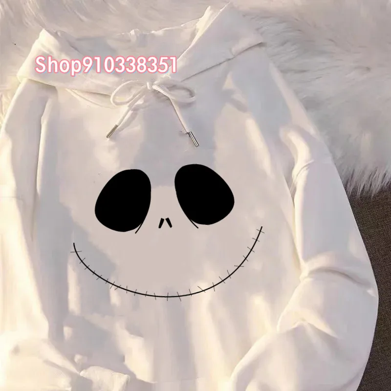Женская толстовка с капюшоном тонкий свободный пуловер в стиле Хэллоуин Джек