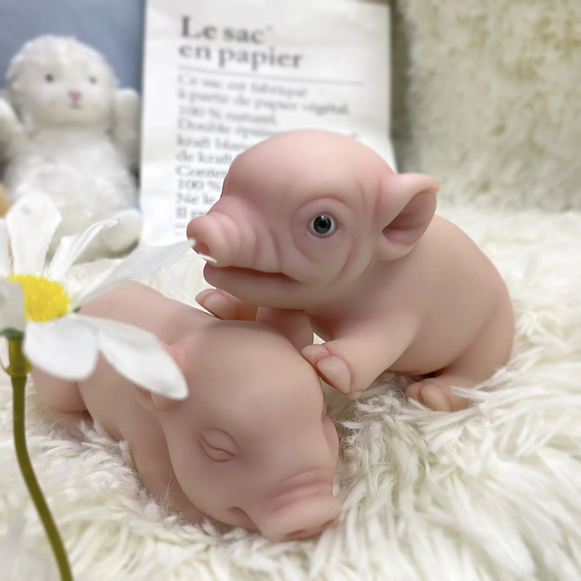 

6inch Bebe Reborn Pig Doll Unpainted Reborn Baby Soft Touch Lifelike Full Body Silicone Kit Pig DIY Parts Toys for Children