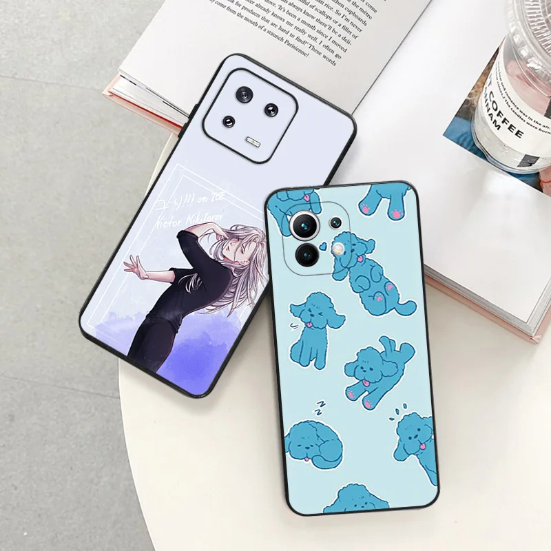 Чехол для телефона Yuri On Ice Anime Xiaomi 12 Pro 12x 12t 13 Redmi Note13 13c 12s 12c Note Lite черный чехол