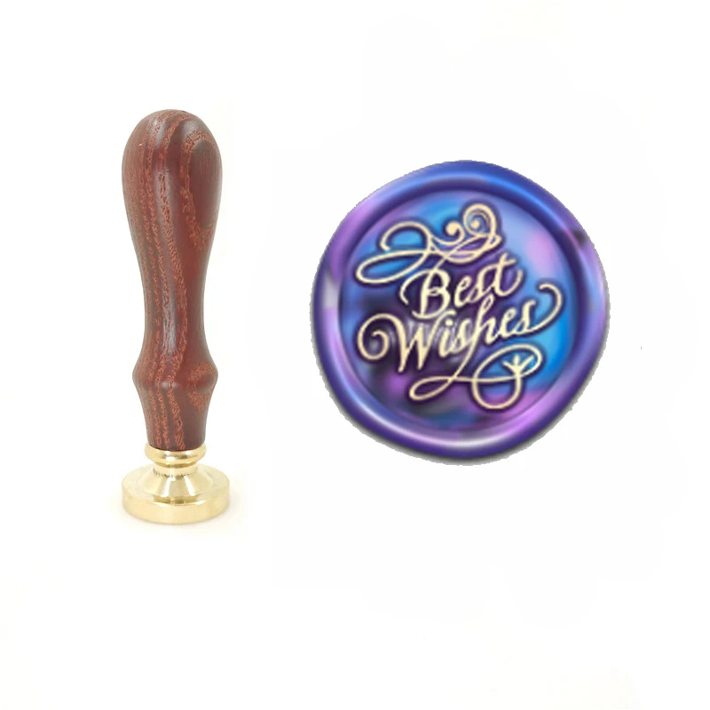 

Изысканные поздравления с наилучшими пожеланиями Свадебная печать, воск, металлическая головка, Скрапбукинг DIY старинная печать в стиле ре...