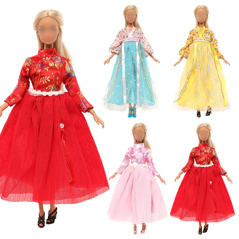 

High Quality Princess Dress Gown Party Dresses For Doll Daily Outwear Long Dress Children Toys For 11.5 Inch Girl Birthday Gift