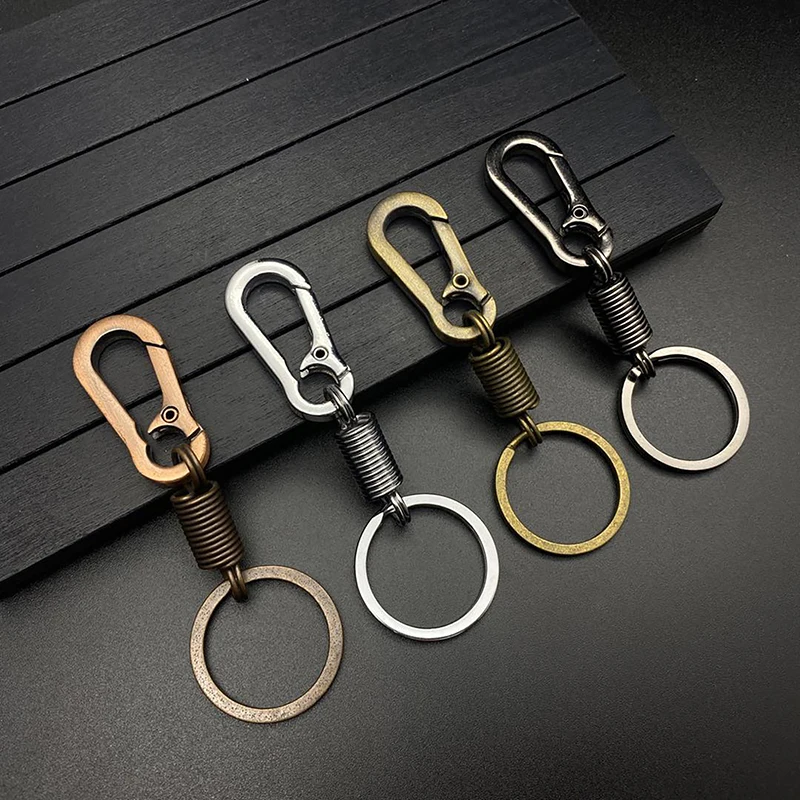 

Stainless Steel Retractable Carabiner Keychain /Anti-lost Buckle Waist Spring Gourd Car Ornament Accessories Keyring