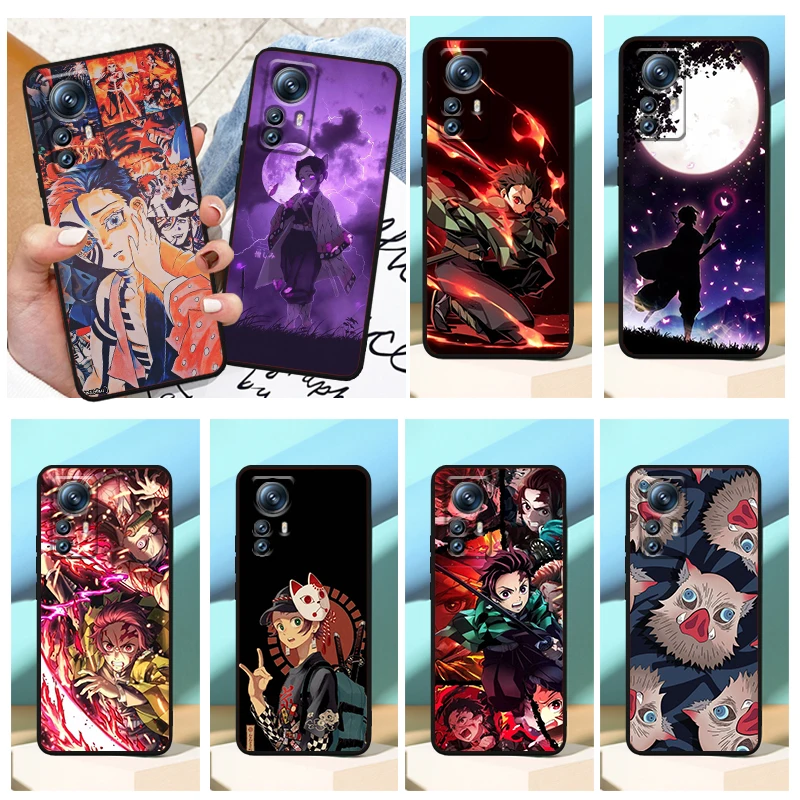 

Cartoon Anime Demon Slayer Phone Case For Xiaomi Mi 12X 12 11 11T 11i 10T 10 Pro Lite Ultra 5G 9T 9SE A3 4G Fundas Black Soft