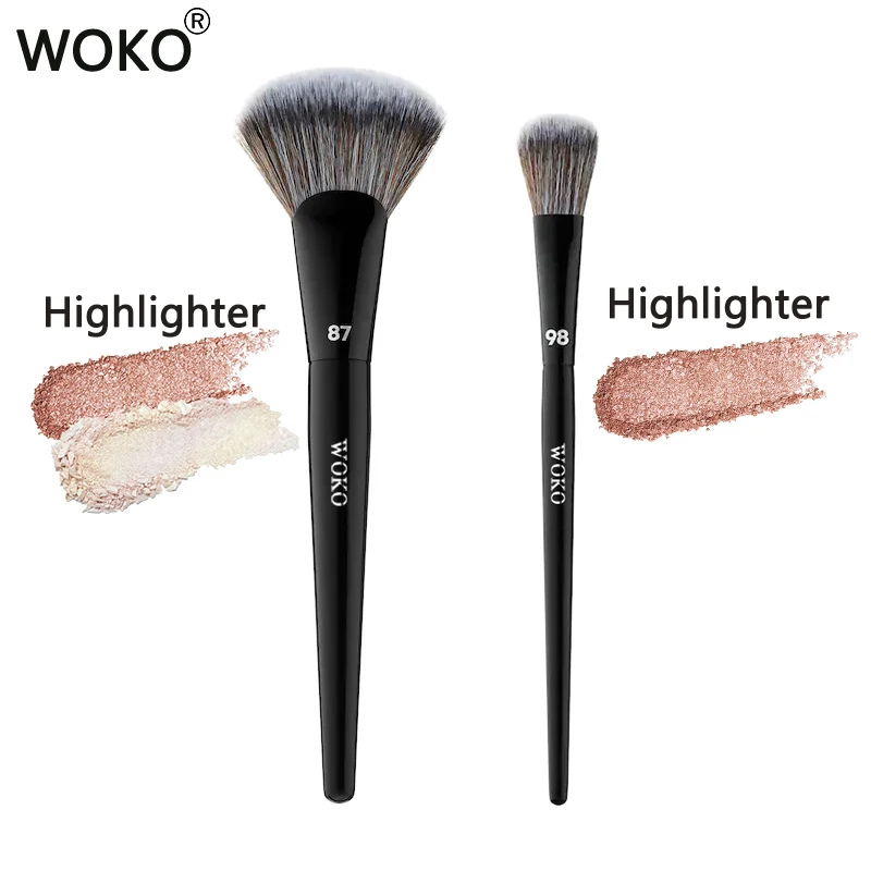 

PRO 87 Fan Highlighter Brush Face Powder Fan Brush 98 Synthetic Hair Highlighter Brush Contour Highlighter Powder Makeup Tool