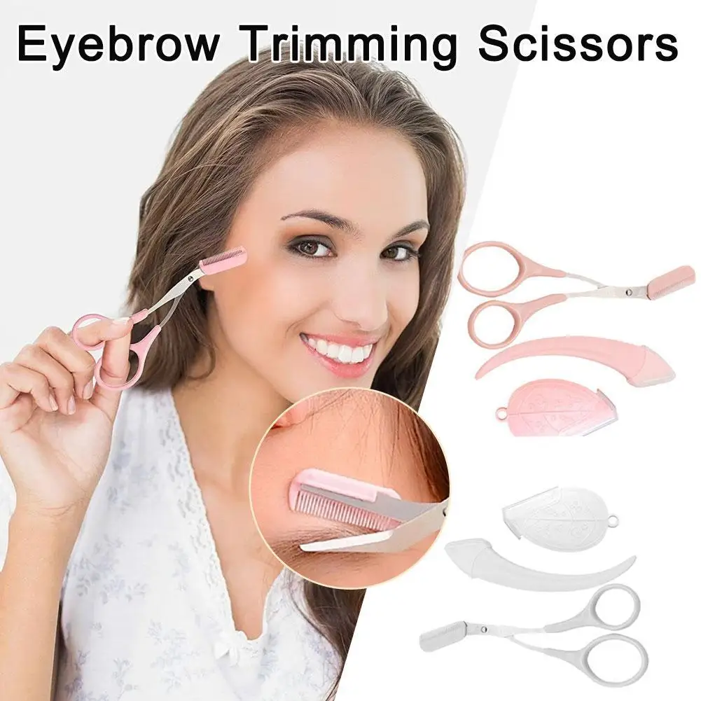 

3pcs/set Eyebrow Trimming Knife Eyebrow Face Razor For Women Eyebrow Scissors With Comb Brow Trimmer Scraper Accessories