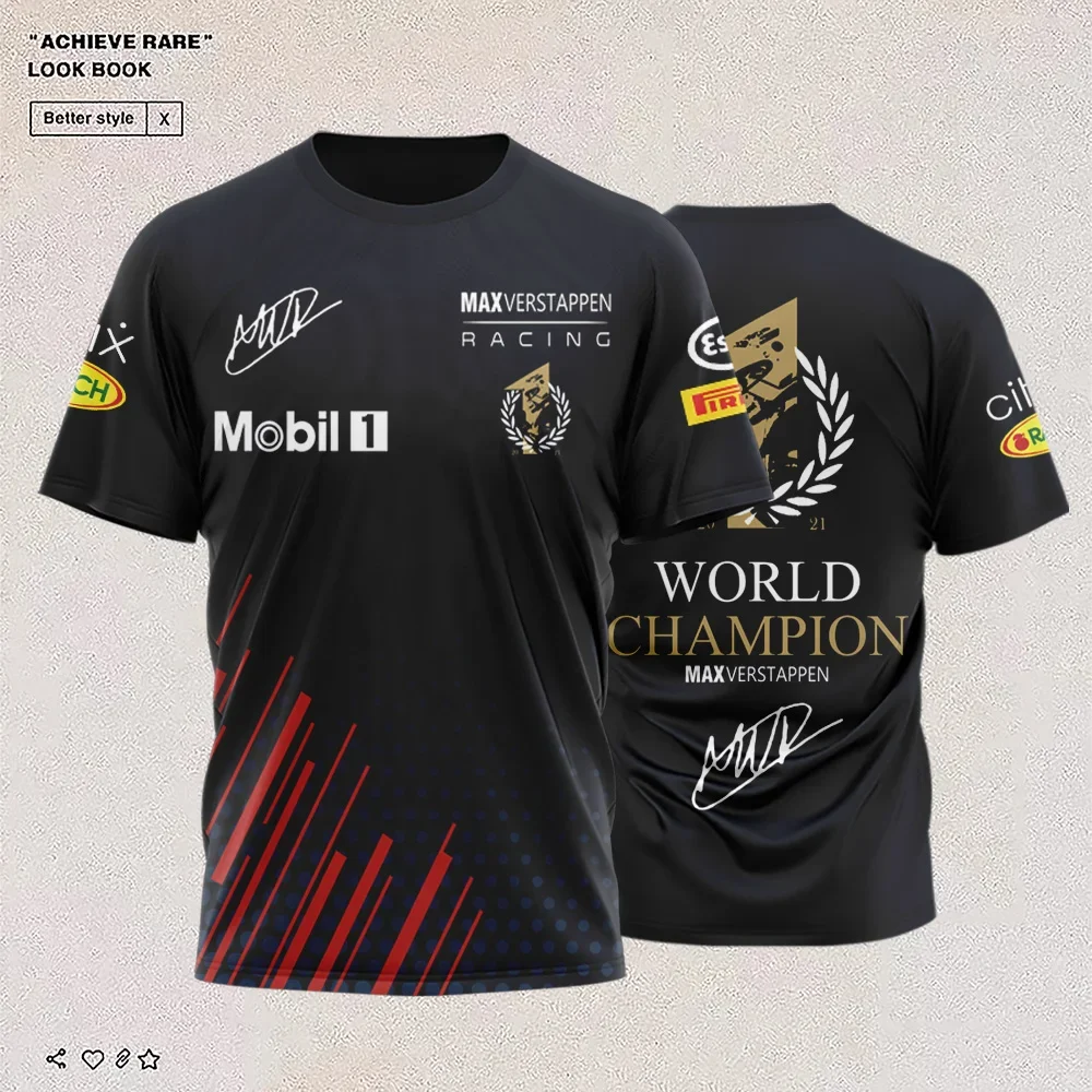 

Summer New F1 Drivers World Champion T-shirt 2022 Car Fans Max Breathable Formula 1 Red Color Bull Racing Team T-shirts