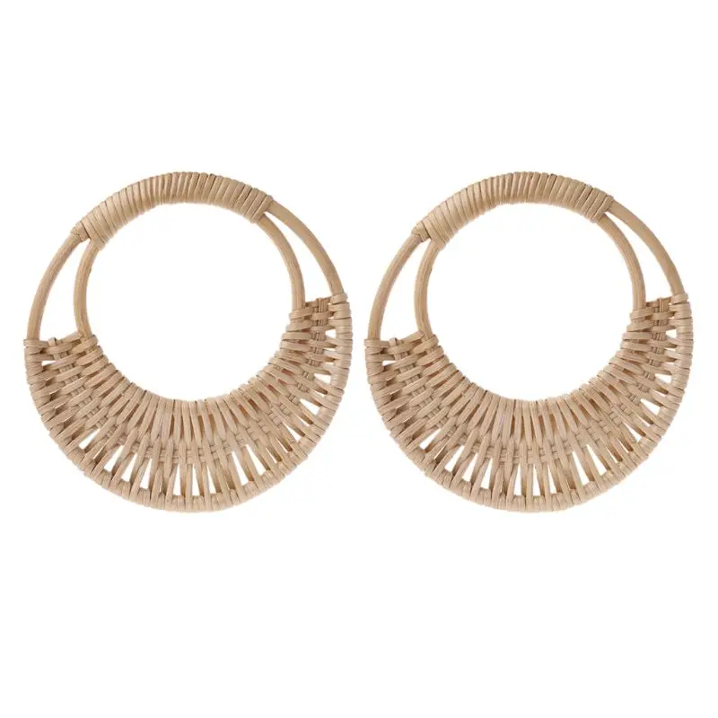

652F Wooden Rattan Bag Handle Replacement for DIY Making Purse Handbag Tote