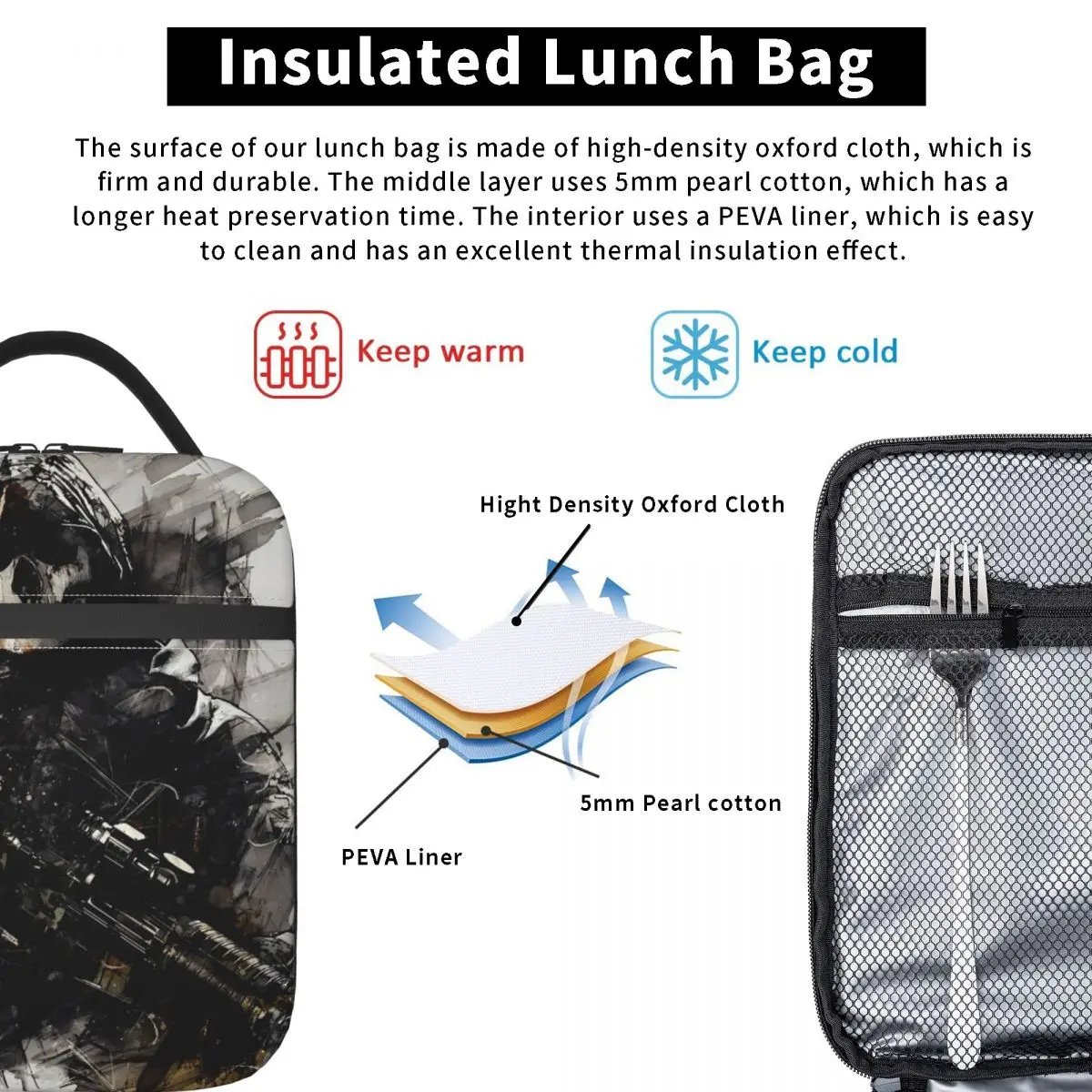 Современные Изолированные сумки для обедов геймеров Warzone сумка-холодильник