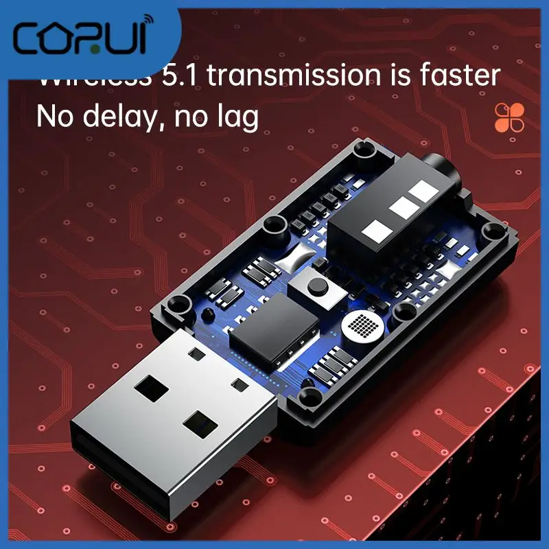 

Receiver Hifi Audio 3.5mm Adapter Usb Wireless Dual Output Mode Aux Adapter For Tv Pc Headphones
