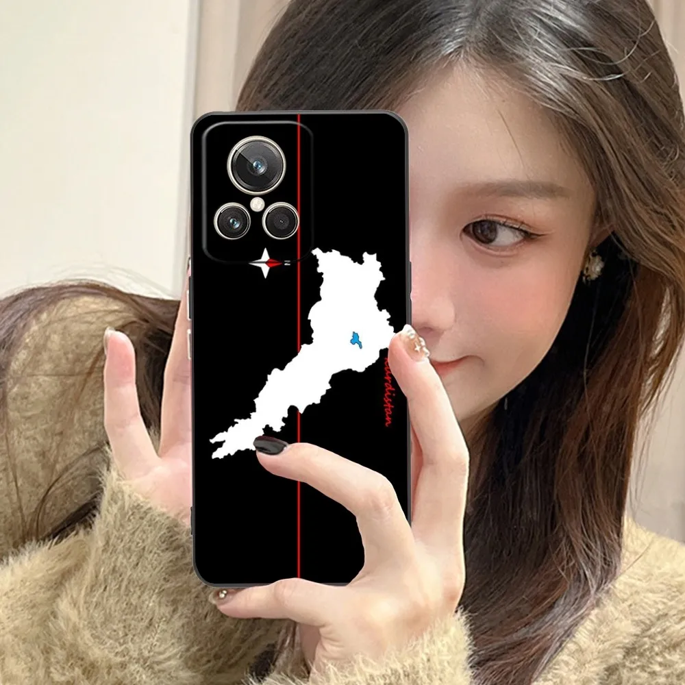 Чехол для мобильного телефона с флагом Курдистастана Realme GT 2 9i 8i 7i Pro X50 X2 C35 C21 C20 C11 C3