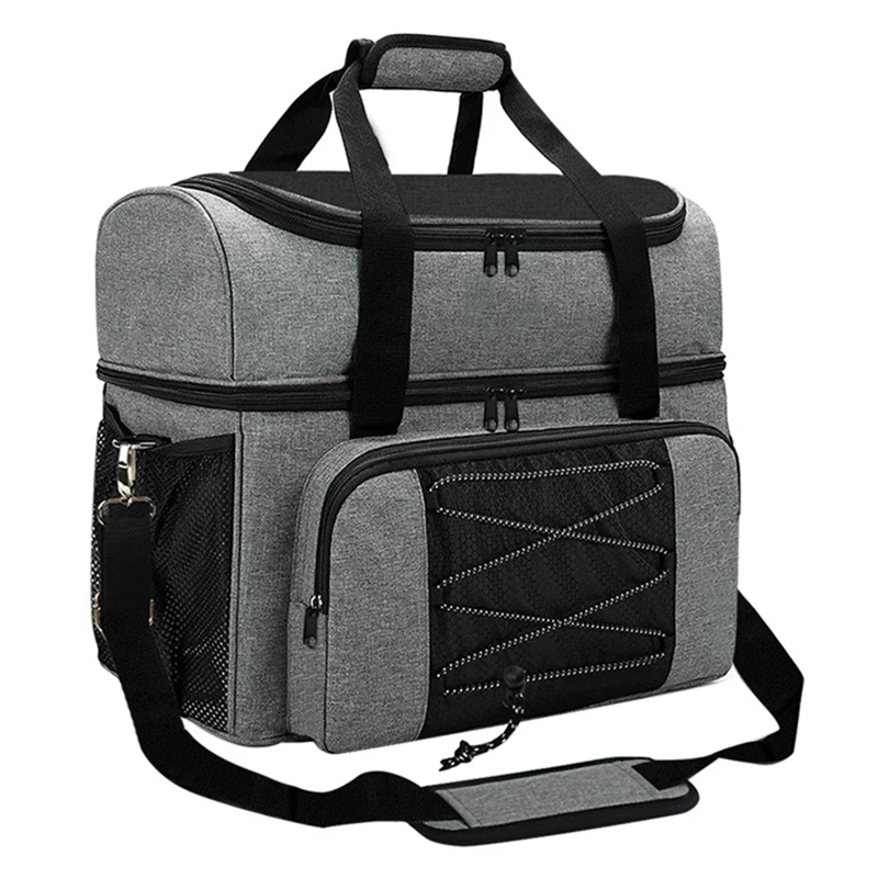 

Bowling Bag Bowling Tote Golf Shoe Bag And Padded Divider For Double Ball And One Pair Of Bowling Shoes