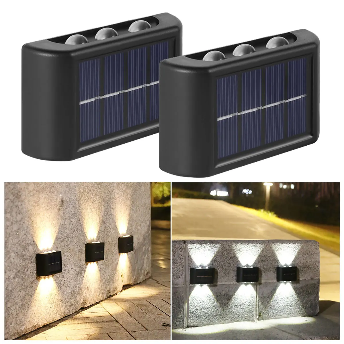 

2pc Solar LED Outdoor Light Waterproof Garden Decor Lamps for Balcony Courtyard Street Wall Light Garden Solar Lamp Street Light