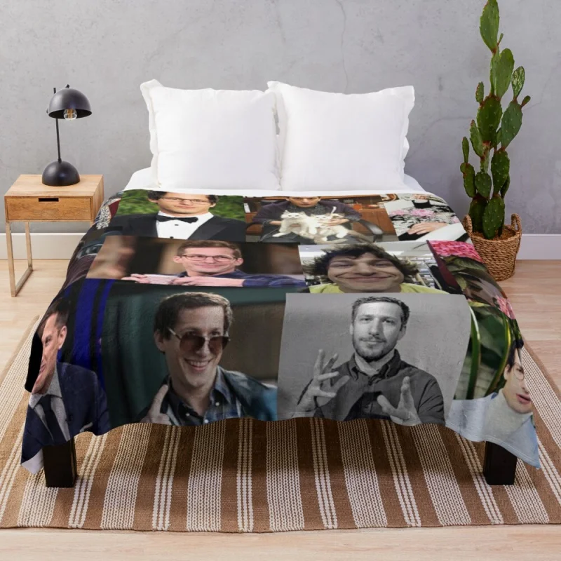 

Andy Samberg (jake peralta) pic collage Throw Blanket jacquard blankets ands