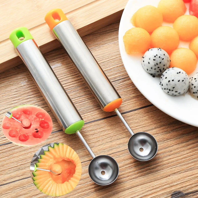 

Fruit Platter Stainless Steel Melon Spoon Ice Cream Dig Scoop Kitchen Accessories DIY Cold Dishes Gadgets Watermelon Tools