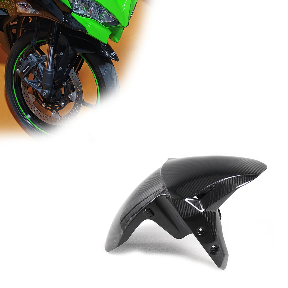 

For Kawasaki ZX25R 2020-2025 3K Full Carbon Fiber Motorcycle Front Fender Splash Mud Dust Guard Mudguard Fairng Kit