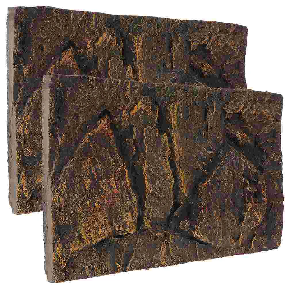 

2pcs 3D Effect Reptile Tank Background Board Turtle Tank Background Decoration