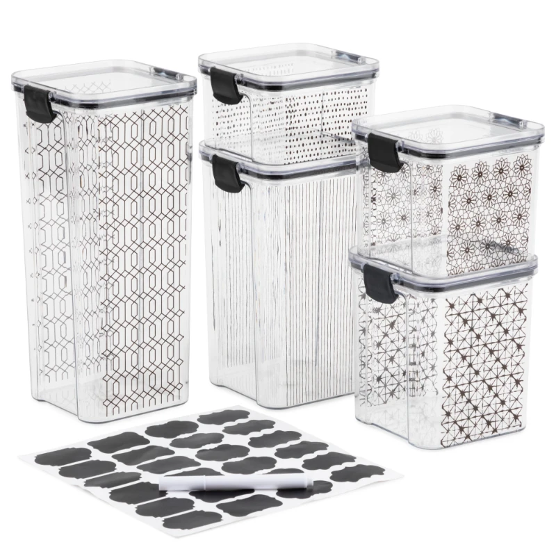 

Snap-Lock Food Storage Containers, Set of 5, 10 Pieces, Black