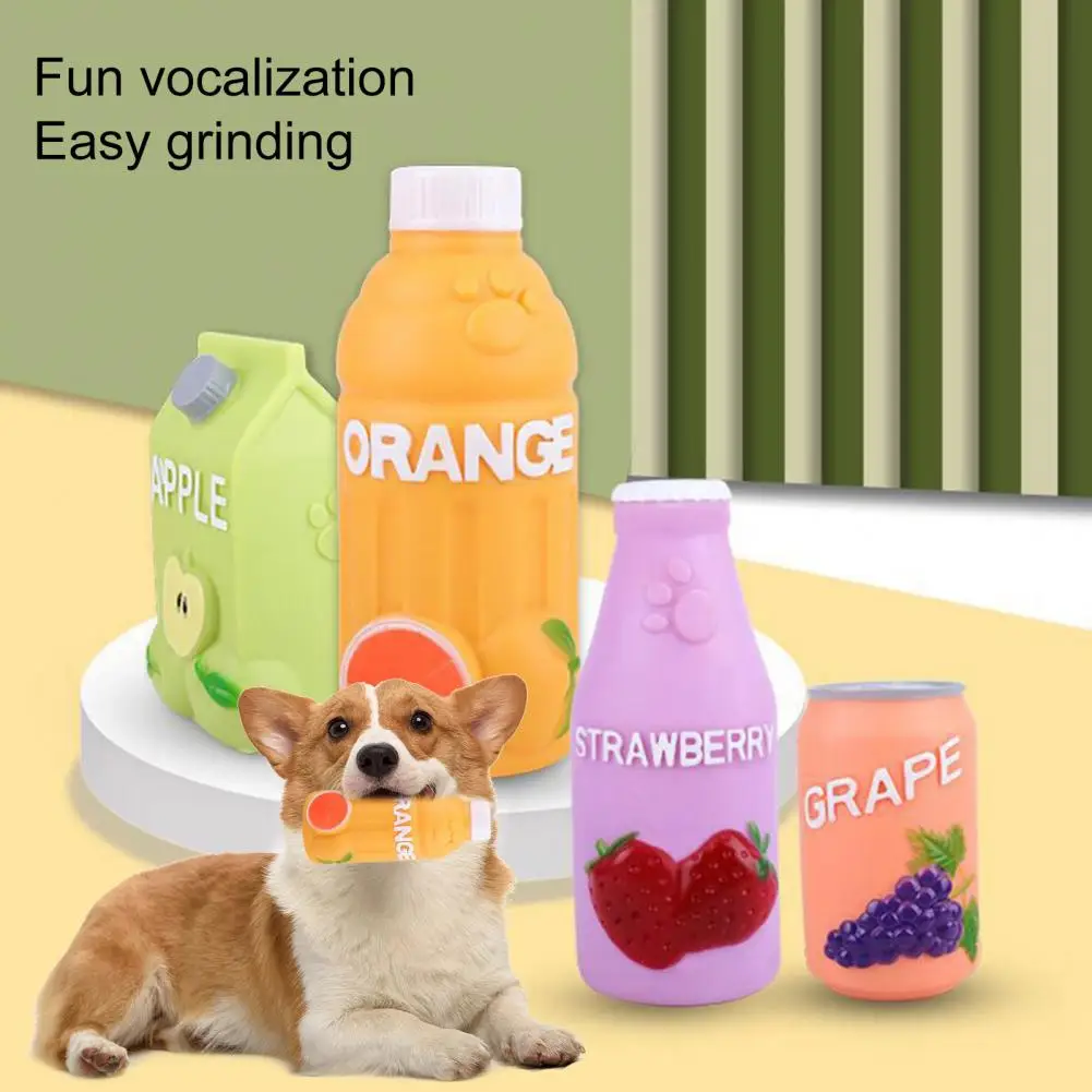 

Dog Squeaky Toy Wear-resistant Creative Juice Bottle Shape Pet Cleaning Tooth Chew Toy Portable Pet Squeaky Toy Pet Supplies