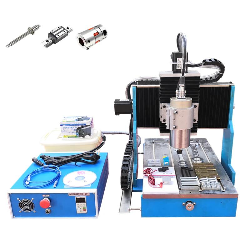 

LY CNC Engraving Machine 3 Axis 4 Axis 3040L CNC Router 2200W LPT USB Metal Engraving Machine Linear Guideway Steel Table