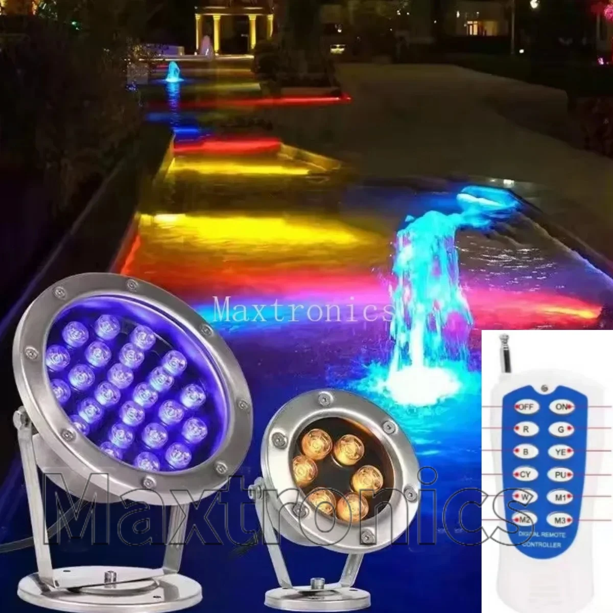 691215182436 Вт НОВИНКА С пультом ДУ AC24V RGB Светильник для фонтана, уличный ландшафтный прожектор для сада и бассейна, подводная светодиодная лампа (art.: 3920d96f77fbf) - 3920d96f77fbf