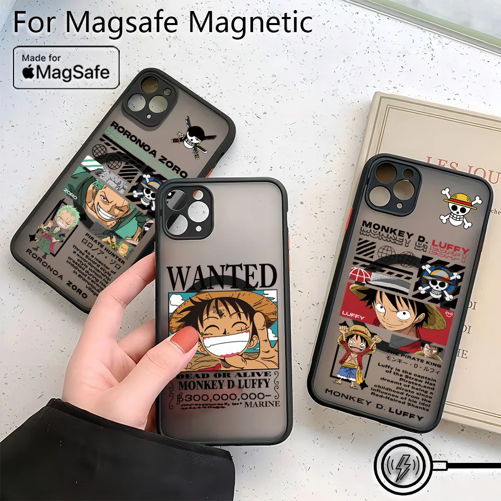 Anime Luffys Pieces Ones Phone Case for iPhone 16 15 14 13 12 11 Pro Max Mini XR XS X 7 8 6 6s Plus Matte Magnetic Back Cover