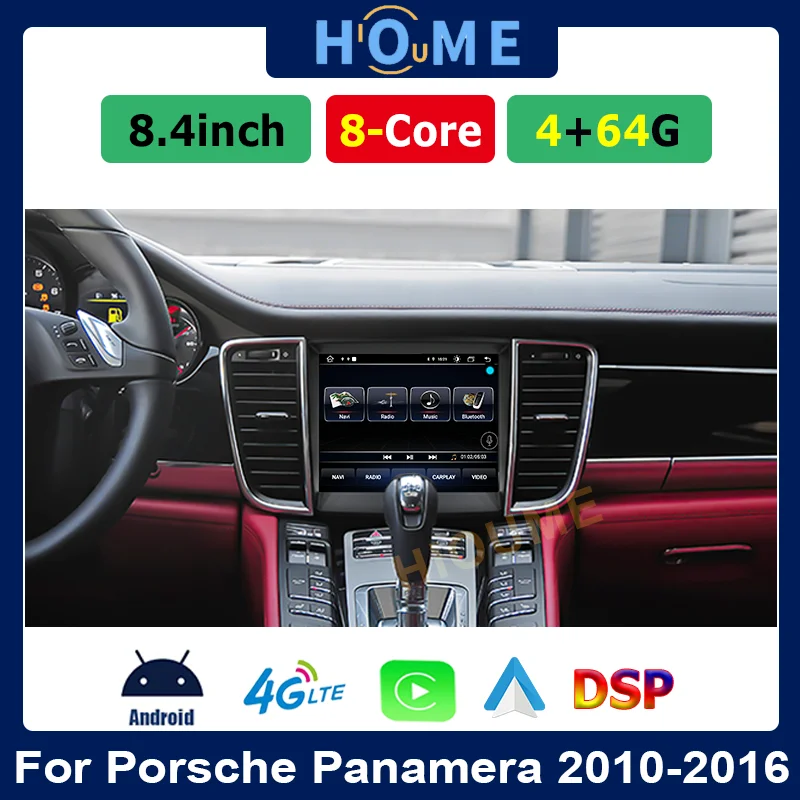 

Android 10 Carplay 8Core 4+64GB Car Radio 4G GPS Navigation for Porsche Panamera 2010-2016 with IPS HD Screen DSP carplay 4GLTE