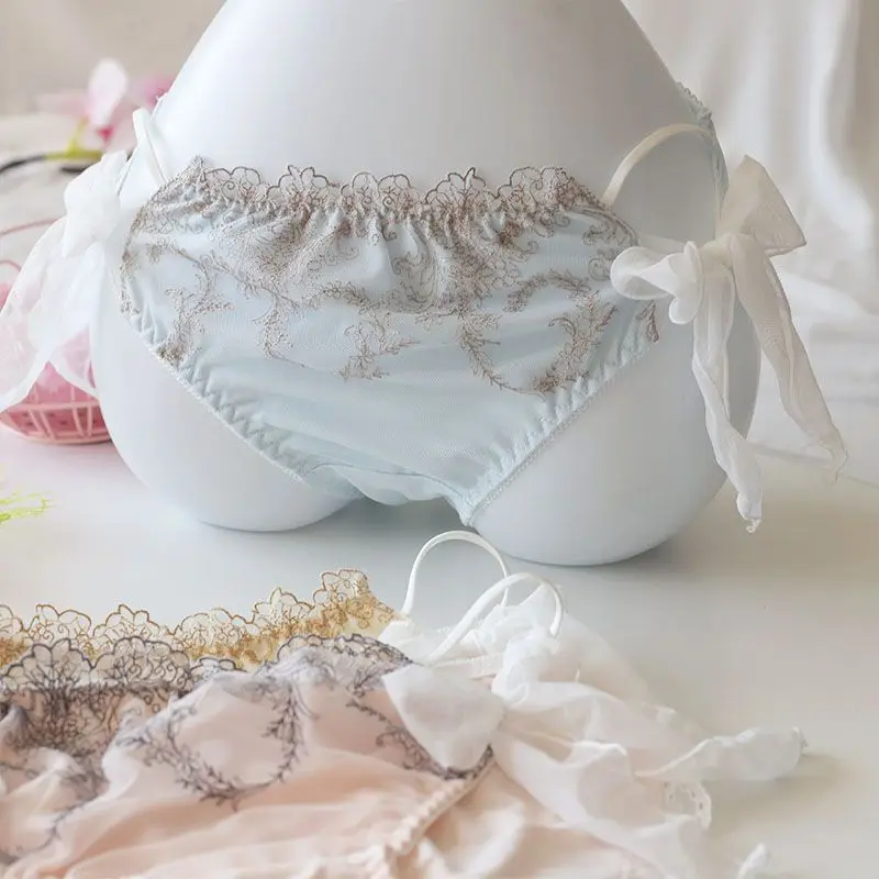 Нижнее белье женские шелковые брюки со средней талией хлопковые трусы с