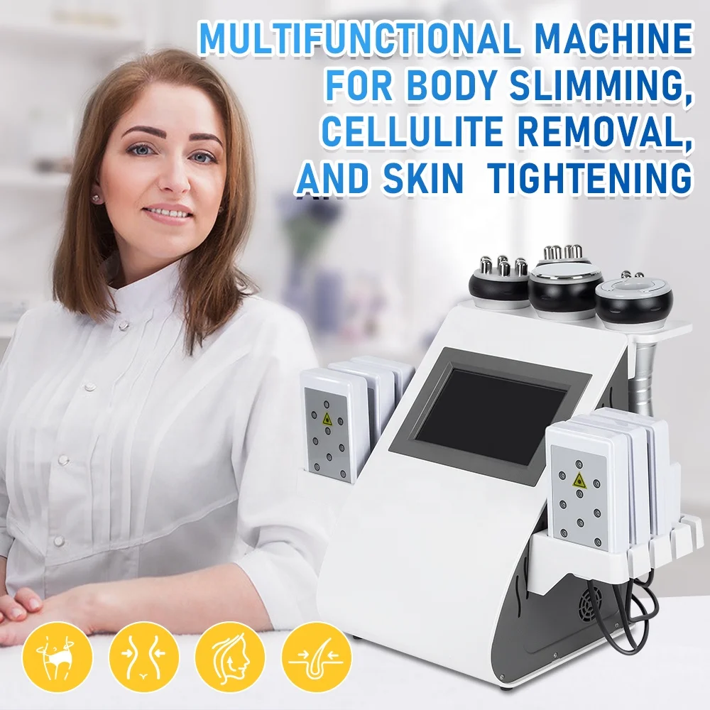 

Portable 6 In 1 Cavitation Slimming Machine Professional Ultrasonic Body Shaping Cellulite Removal Weight Loss Beauty Massager
