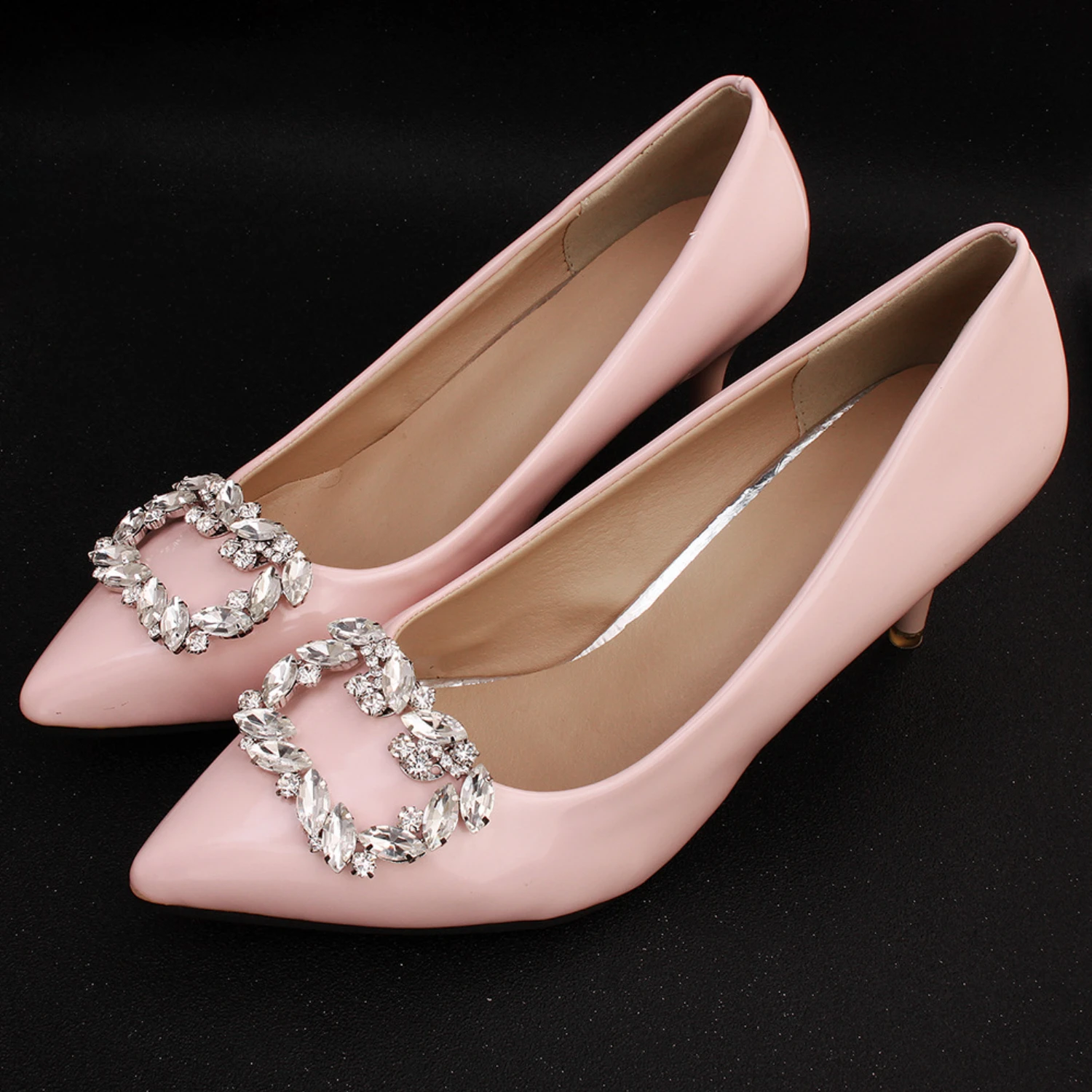 6PCS Shoe Clip Bride's Shoe Decoration Shoe Flower Charm Rhinestone Buckle Detachable Fashion Women's Shoe Accessories