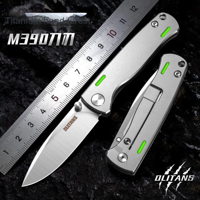 

Titanium Alloy Mini Folding Knife M390 High Hardness Outdoor Portable Portable Key Knife Fruit Knife