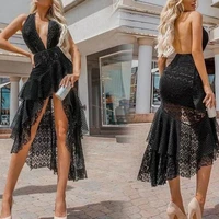 cffd 007 2022y new arrival sexy mermaid dress for party deep v neck prom dress hollow out long dress night club hot wear