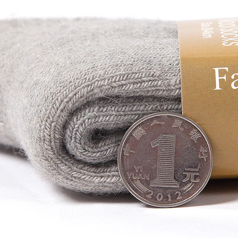 5pairs Ultra-thick Wool Socks Men Pure Color Korean Style Men's Wool Socks Warm Winter Men's Simple Solid Cotton Socks Male