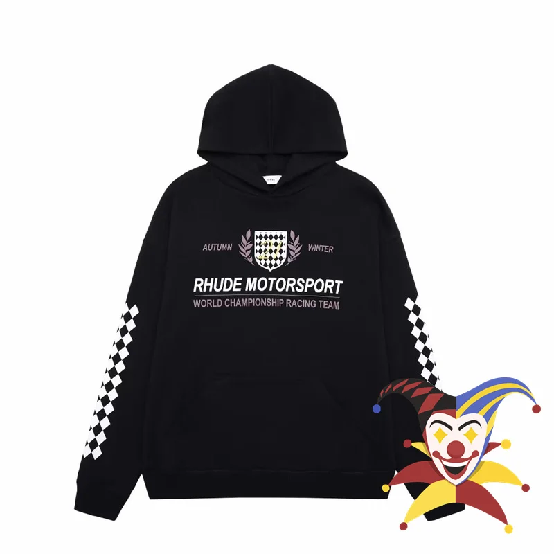 

Rhude Motorsport Hoodie Men Women 1:1 High Quality Heavy Fabric 2022fw Terry Rhude Pullover
