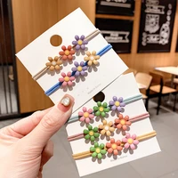 2022new fashion woman small daisy hair ties korean style hairband scrunchies 5pcs girls ponytail holders rubber band hair rope