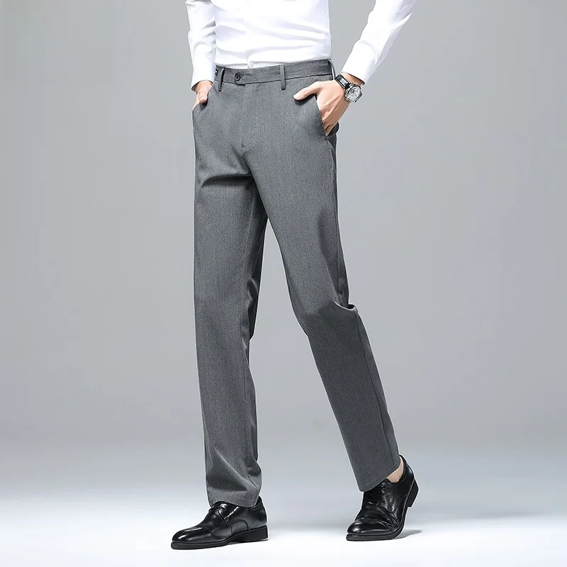 Romon Spring Gray Suit trousers Young and Middle-Aged Casual Pants Stretch Anti-Wrinkle Trousers New Versitile Fashion Daddy ...