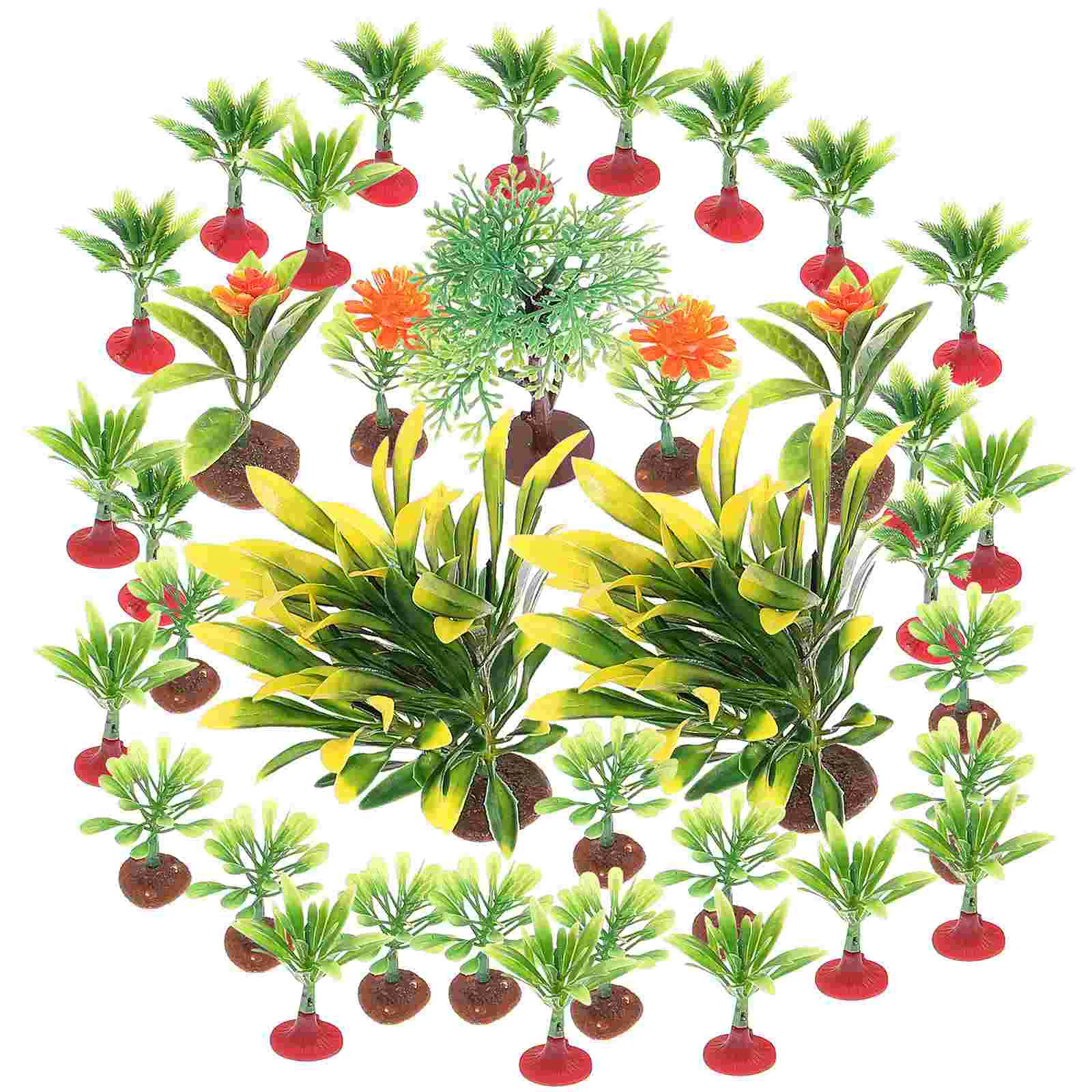 

37 Pcs Miniature Plants Sand Table Model Decors Trees Diorama Plastic Building Artificial Fake Scene Layout Simulation Props
