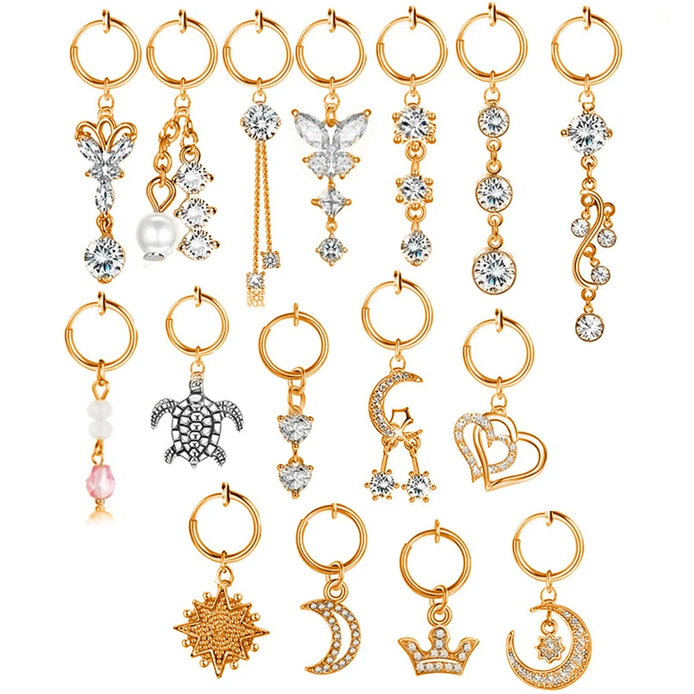 

1Pc Heart Fake Belly Button Ring Fake Belly Piercing Clip On Umbilical Navel Fake Pircing Faux Belly Cartilage Earring Clip