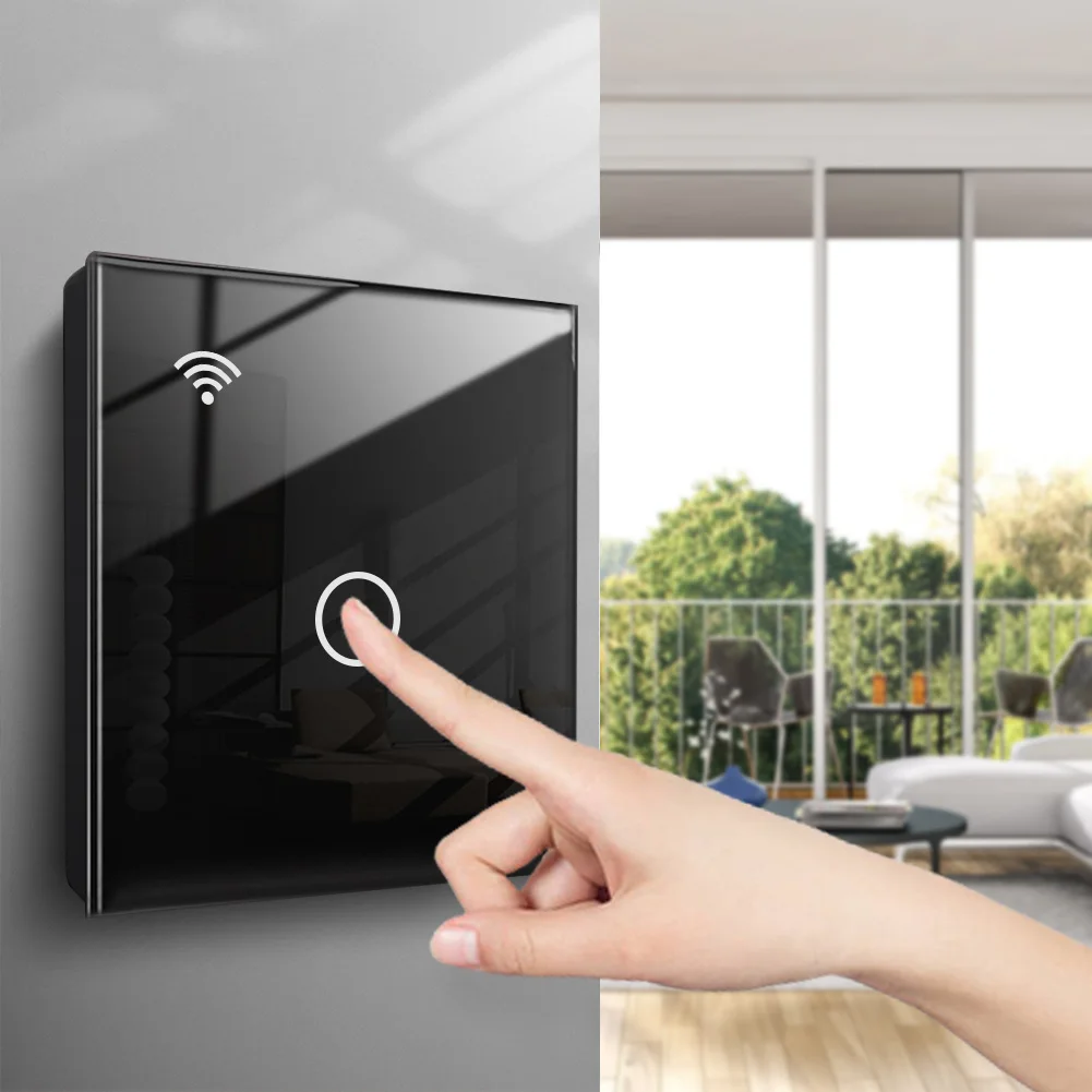 

WiFi Smart Light Touch Switch RF433 Smart Life/Tuya App Control Alexa Google Home Voice Control Timing Function 1/2/3 Gang