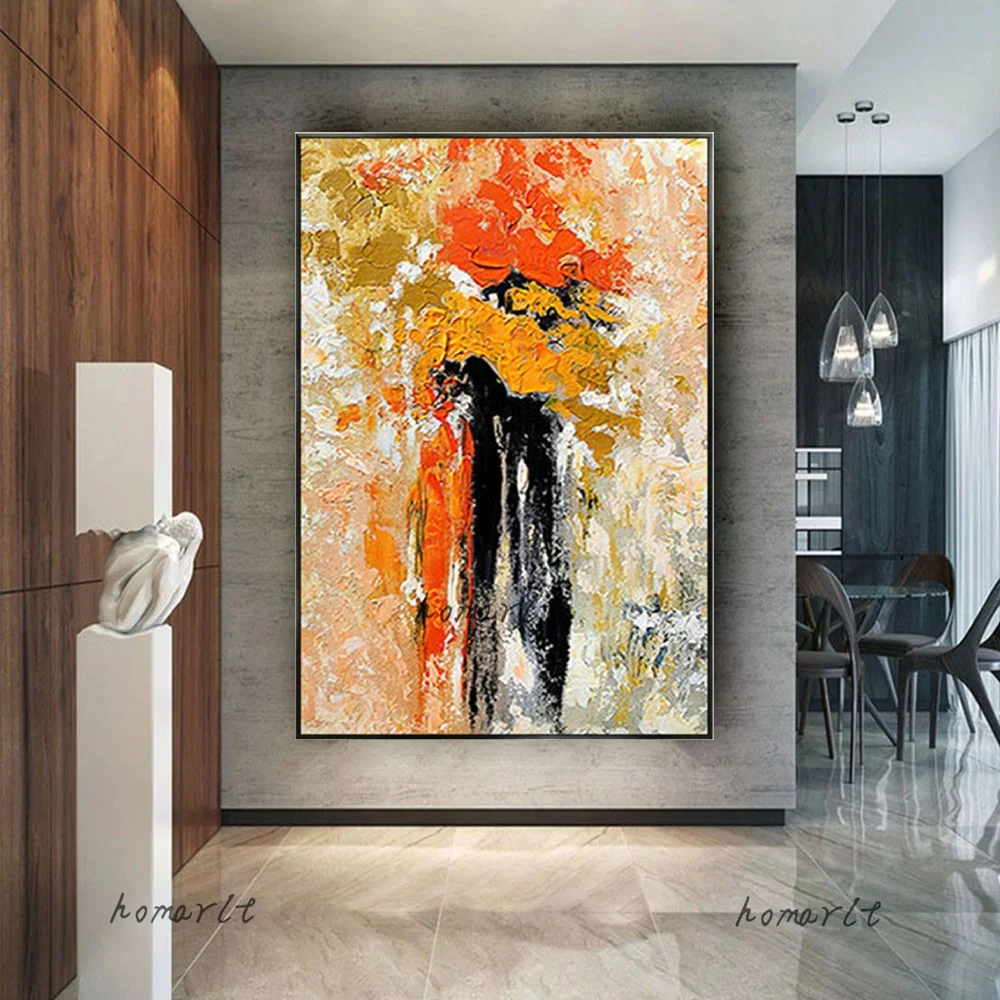 Ручная роспись современные картины маслом оранжевого цвета на холсте настенное